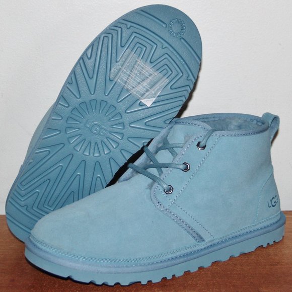 UGG Neumel Suede Lace-Up Chukka Boots Mens 11 Blue Sheepskin - Picture 1 of 6